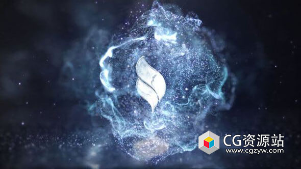 AE模板-抽象蓝色粒子冲击Logo动画 Winter Particles Logo Reveal