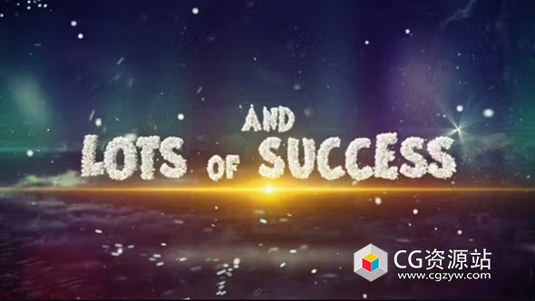 AE模板-粒子飘散文字标题新年祝福开场片头动画 Magic Snowflakes Wishes 2024