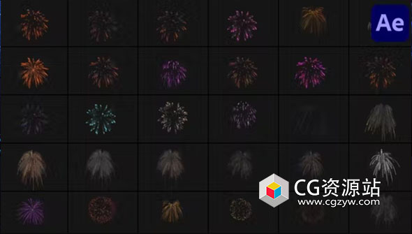 AE+PR+FCPX+达芬奇模板-30组烟花爆炸视频素材动画 Fireworks