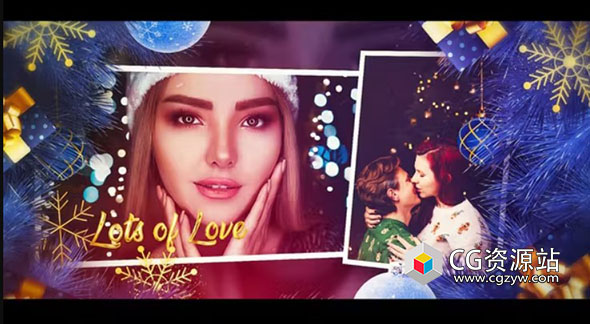 AE模板+PR预设-新年快乐圣诞节照片相册展示片头 Merry Christmas Slideshow Happy New Year