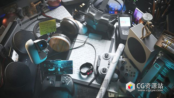 3DS MAX模型-60组电脑游戏机手柄耳机音响无人机电子设备3D模型 Archmodels Vol.261-图片1