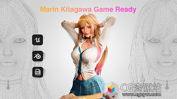 Marin Kitakawa人物角色装备绑定3D模型 Blender/FBX/UE格式-图片1