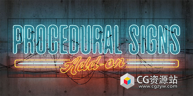 Blender程序化霓虹灯广告牌生成插件 Procedural Signs v2.0.0 + 预设包