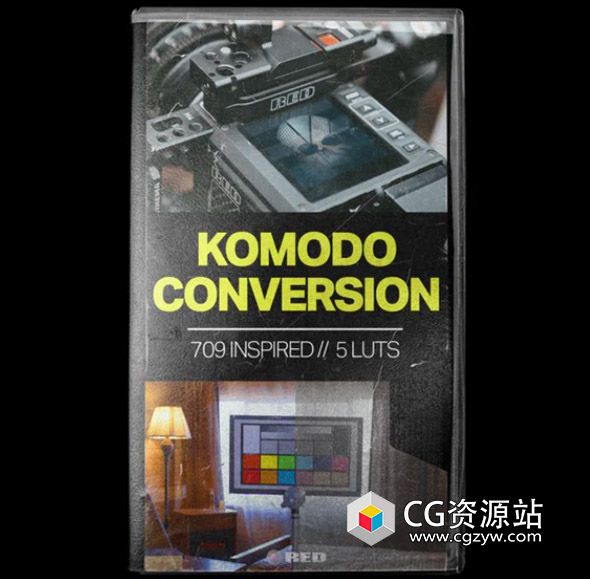 5组RED科莫多6K电影摄影机创意LUT电影感色彩还原Rec.709调色预设包 RED Komodo Conversion LUTS