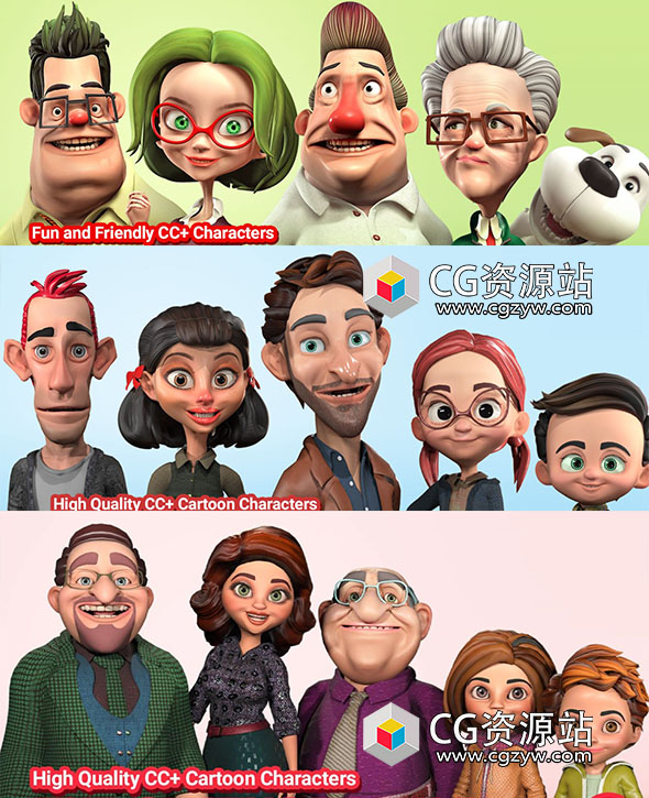 Character Creator 4卡通3D角色包三套 The Smiths Family V1-V3