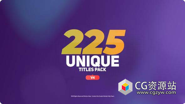 AE模板-225组文字排版字幕条动画 The Titles