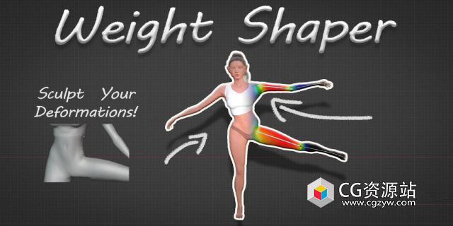 Blender绑定权重绘制插件 Weight Shaper v1.1.0+使用教程