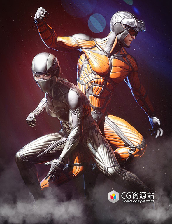 Daz 3D星际战士人物角色3D模型捆绑包