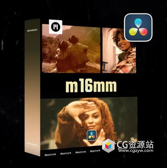 达芬奇插件-30种复古怀旧颗粒胶片污垢棱镜电影视觉效果 m16mm DVR-图片1