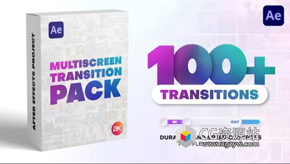 AE模板-100种多屏切换网格分屏转场过渡动画 Multiscreen Transitions