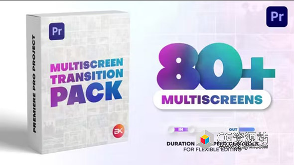 PR模板-84种多屏切换视频分屏转场效果展示 Multiscreen Transitions Pack
