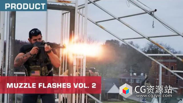 116组开枪火焰枪口光效特效合成视频素材 ActionVFX – Muzzle Flashes Vol. 2