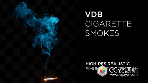 5组香烟烟雾VDB格式模型预设 High-Res VDB Cigarette Smokes