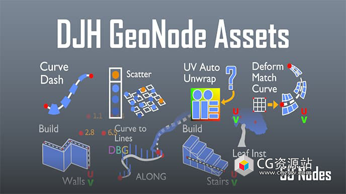 Blender几何节点资产预设 Djh Geometry Node Assets V10
