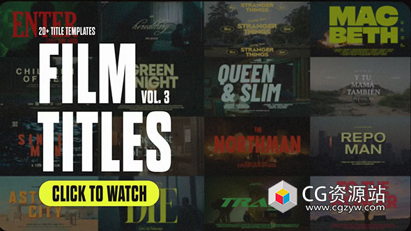 PR/AE/PS/FCPX模板插件-20组时尚美学电影海报视频剪辑广告宣传文字标题字幕 Tropic Colour – FILM TITLES VOL.3-图片1