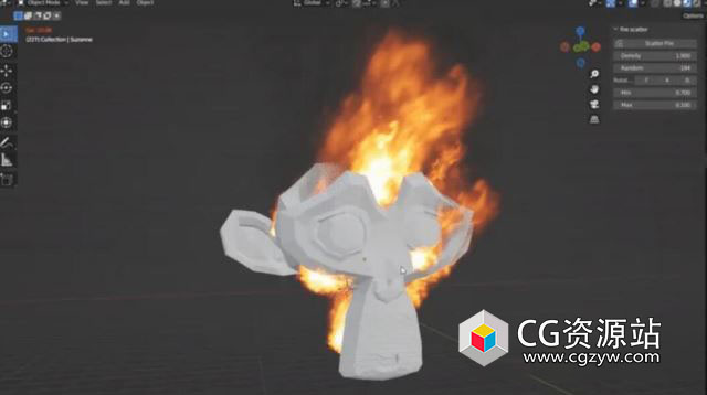 Blender模型火焰散布插件 Fire Scatter V2.0.0