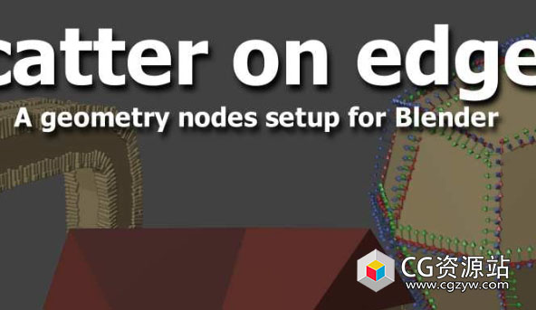Blender边缘散布分布几何节点资产预设 Scatter On Edges