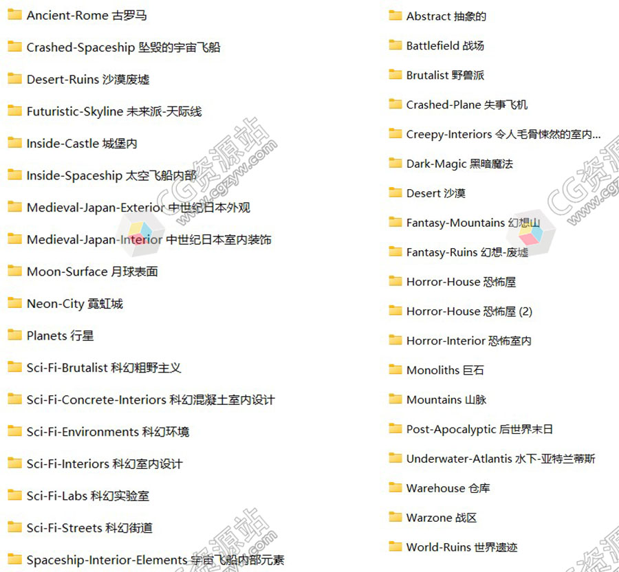 1600张科幻奇幻恐怖战争废墟外星中世纪背景环境JPG图片素材 第1+2卷-图片2