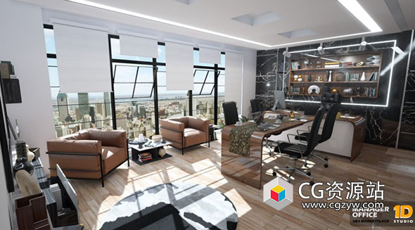 Unreal虚幻引擎室内家具办公室3D模型 Manager Office 4.19 – 5.3