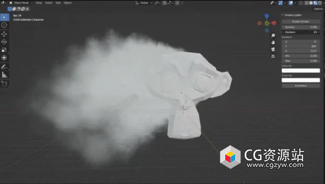 Blender模型烟雾散布插件 Smoke Scatter v1.2.0