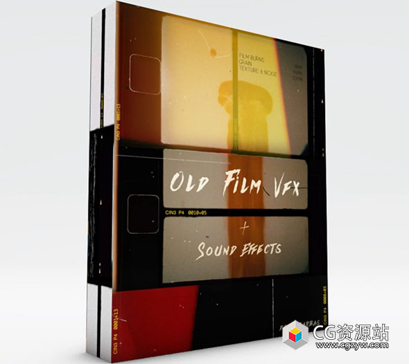 39组4K复古胶片外观遮罩烧伤颗粒纹理噪点叠加视频素材音效 DB – Vintage Film VFX + Sound Effects