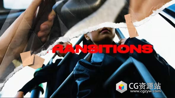 AE+PR+FCPX模板-15种拼贴纸张撕纸视频转场 Paper Transitions Pack