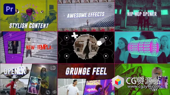 AE+PR模板-抽象时尚品牌发布时装秀开场 Versatile Grunge Opener