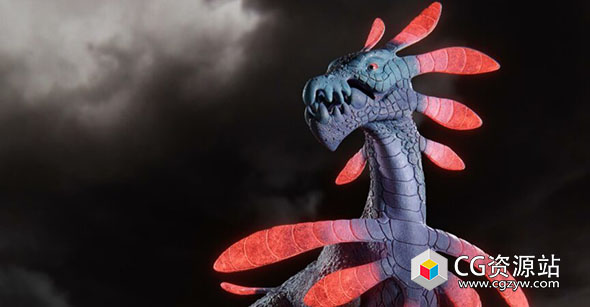 Blender恐龙生物角色建模贴图绑定动画教程+中文字幕