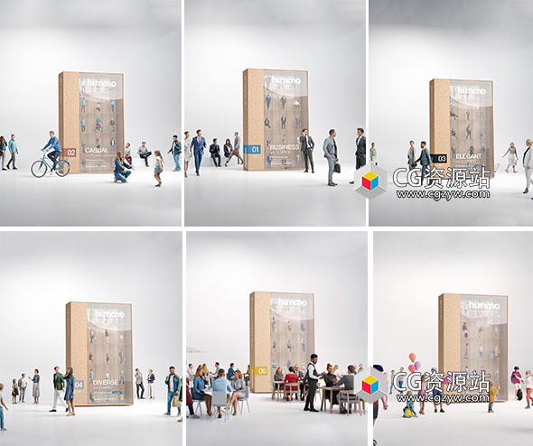 Blender资产预设-120组人物3D模型 Humano 3D — 6 Collections-图片1