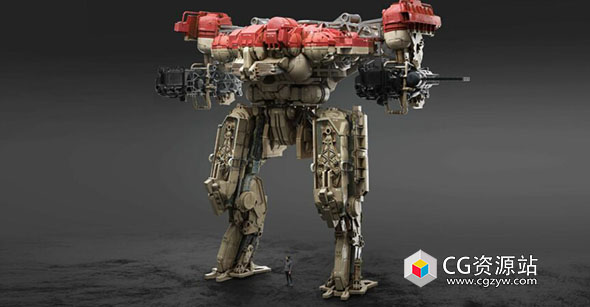 Blender硬表面机甲机器人制作流程视频教程+中英文字幕含工程