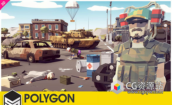 Unity低多边形军事主题游戏资产 POLYGON Battle Royale v1.07