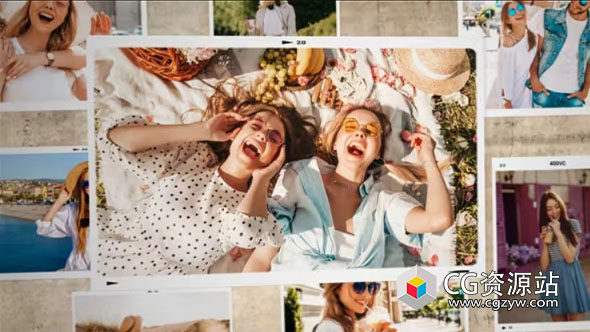 AE模板-照片墙幻灯片相册展示片头 Photo Slideshow