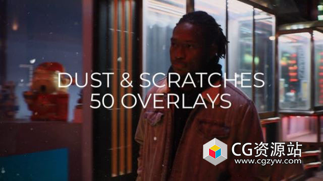 AE模板-50组划痕噪点污迹叠加视频特效 50 Dust & Scratches Overlays