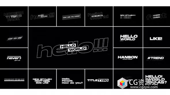 PR+FCPX模板-18种时尚RGB色彩分离简单文字标题动画 Modern Titles Pack