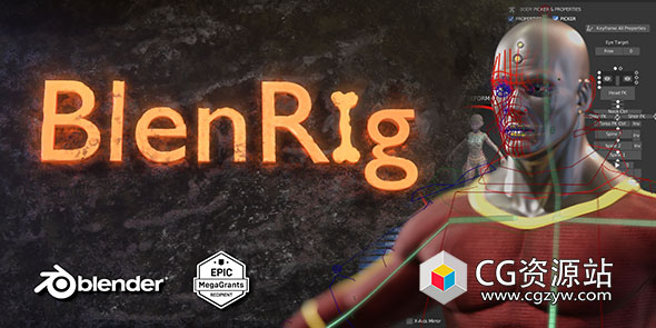 自动骨骼绑定蒙皮Blender插件 BlenRig 6 v4.0.1