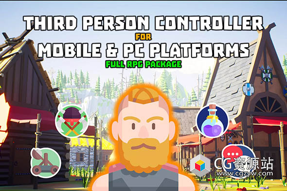 Unity适用于移动PC完整第三人称控制器RPG系统