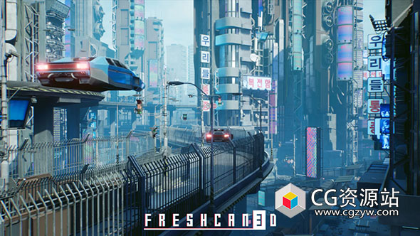 UE赛博朋克城市建筑场景环境资源 Dystopian City Environment