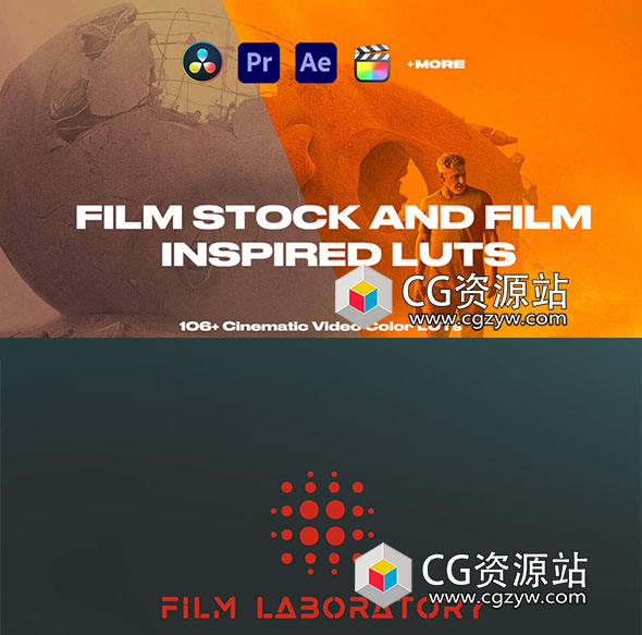 106个电影胶片质感模拟LUT调色预设 Film Stock and Film Inspired LUTs-图片1