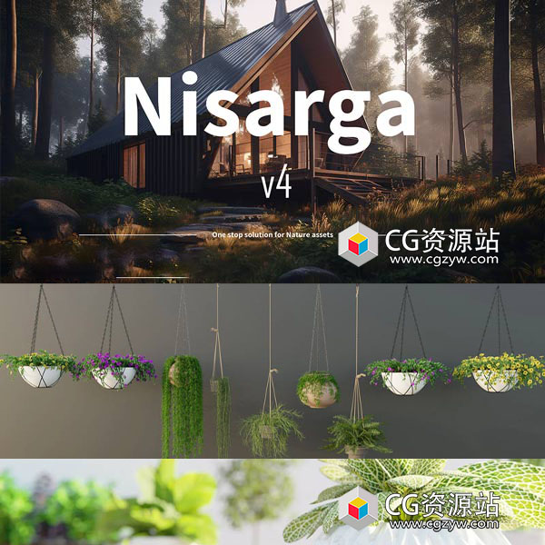 Blender植物树木盆栽藤蔓绿植花草资产预设插件 Nisarga Ultimate V4-图片1