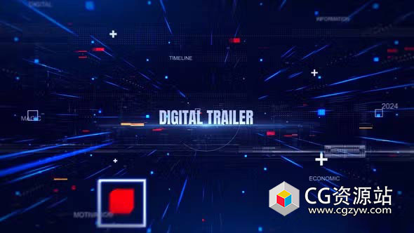 AE模板-科技感数字游戏宣传片头 Digital Intro