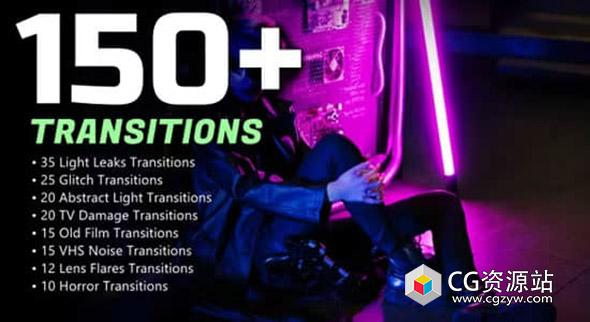 152个老电影VHS镜头光效故障转场过渡视频素材