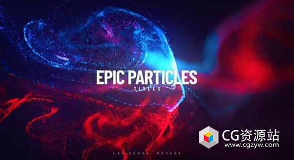 AE模板-彩色粒子背景文字标题开场片头 +含背景音乐 Epic Particle Titles
