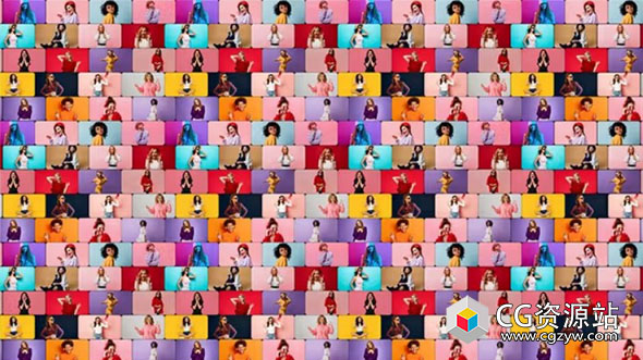 AE模板-照片墙网格滑动展示片头 Mosaic Opener