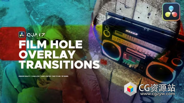 达芬奇模板-20种胶片打孔叠加过渡 Film Hole Overlay Transitions