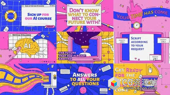 AE模板-课程推广创意宣传片头动画 Course Promotion