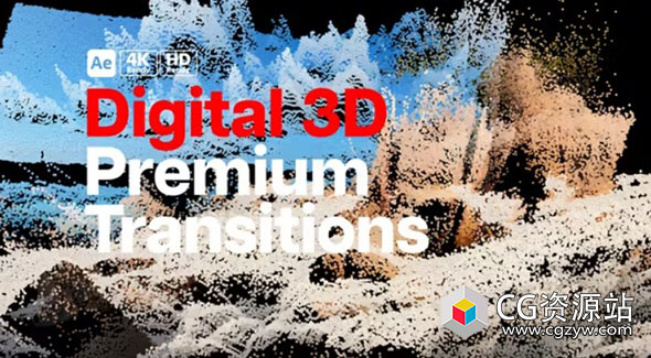 AE模板-8组创意视频扭曲无缝转场 Premium Transitions Digital 3D