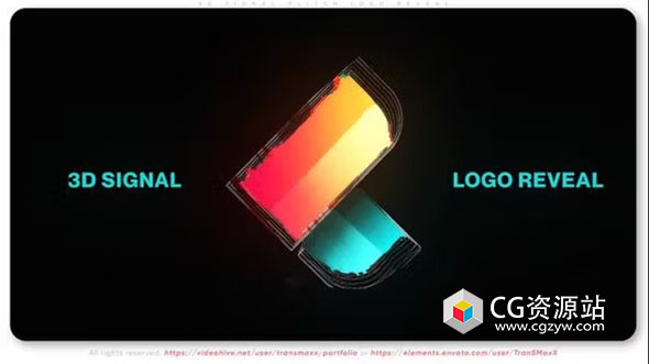 AE模板-三维信号故障logo动画 3D Signal Glitch Logo Reveal