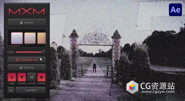 AE脚本-摇滚嘻哈风格复古半调混合视觉特效 FredPelle – MXM Plugin V1.0.0