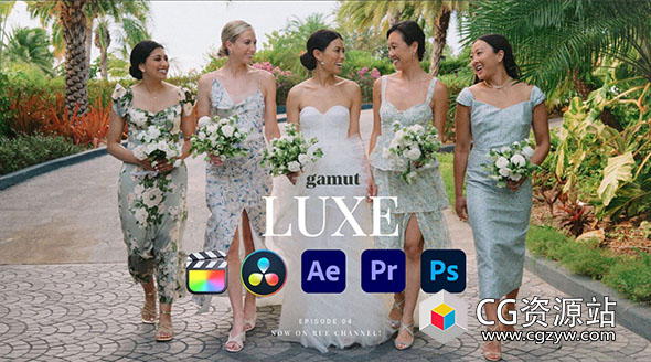 优雅婚礼旅拍人像摄影黑白色彩分级LUTS调色预设 Gamut – Luxe
