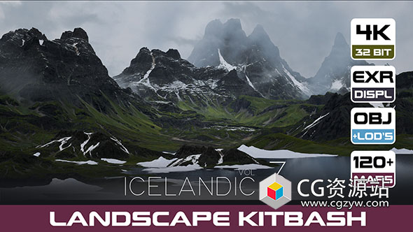 6组自然地形景观冰岛山脉3D模型 OBJ格式  Icelandic mountains Vol.3-图片1